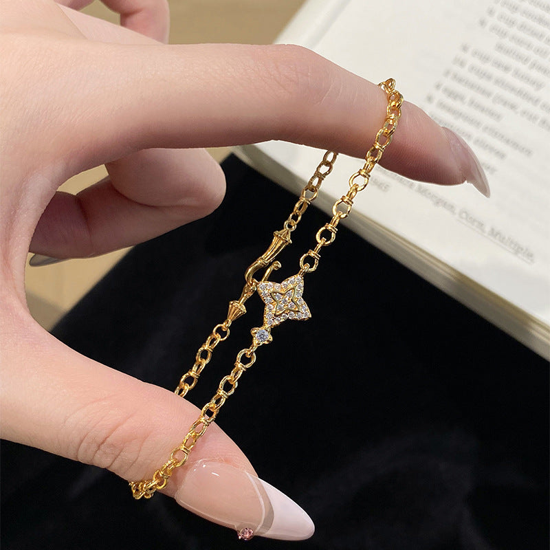 925 Sterling Silver Vintage Star Bracelet