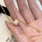 925 Sterling Silver Vintage Pink Oil-Dotted Necklace