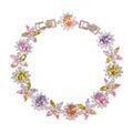 Rainbow Zircon Flower Copper Alloy Bracelet