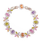 Rainbow Zircon Flower Copper Alloy Bracelet
