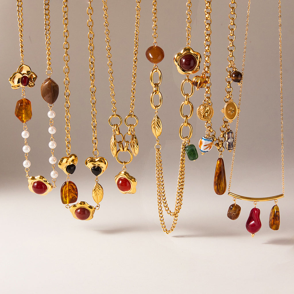 Luxury-featured stainless steel resin sweater chain