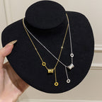 925 Sterling Silver Honeycomb Slim Waist Fish Scale Tassel Necklace