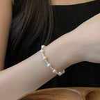 925 Sterling Silver Beaded Imitation Pearl Bracelet