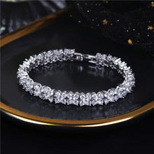 Copper-zircon flower fashion copper alloy bracelet