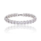 Copper-zircon flower fashion copper alloy bracelet