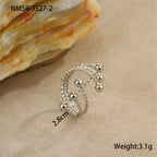 Stainless steel 18K gold plated bracelet ring with non-fading gold engraving