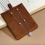 S925 Sterling Silver Super Sparkling Rose Cut Tricolor Necklace