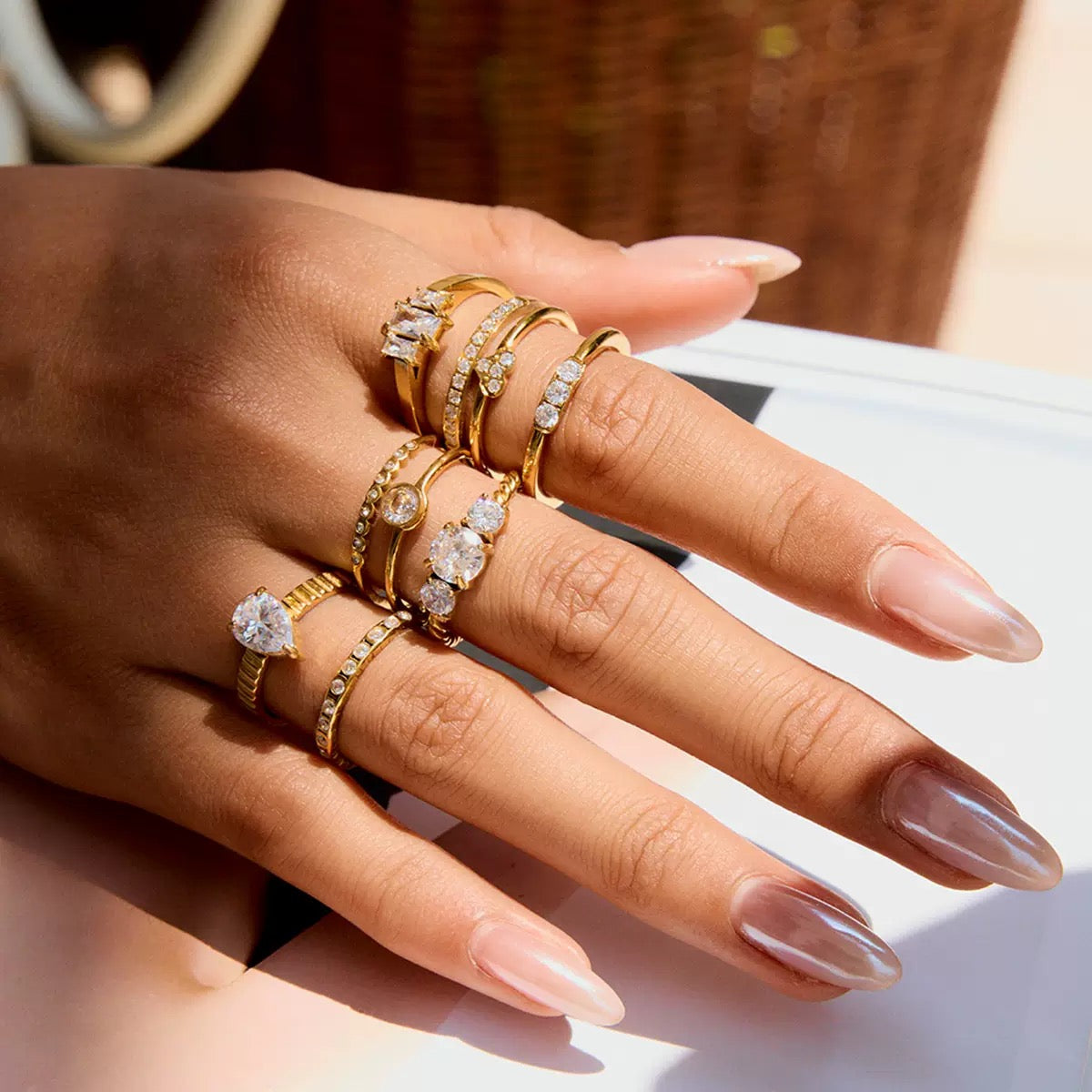 Zircon multi-layer stainless steel ring that won't fade