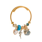 Vintage Gold Stainless Steel Pearl Shell Bracelet