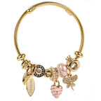 Vintage Heart Butterfly Stainless Steel Bracelet