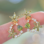 Olive Green Exquisite Zircon Copper Alloy Set