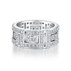 925 Sterling Silver High Carbon Diamond Full Diamond Stackable Ring
