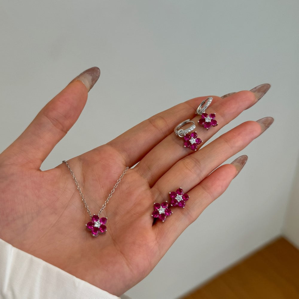 925银梅花造型圣诞配色简约套装