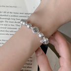 925 Sterling Silver Imitation Pearl Starry Sky Sapphire Handmade Bracelet