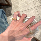 Cross-shaped moissanite copper alloy ring