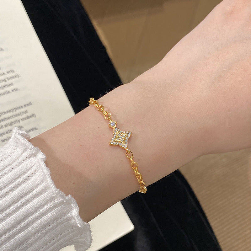 925 Sterling Silver Vintage Star Bracelet