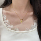 925 Sterling Silver Lucky Four-Leaf Clover Flower Pendant Necklace