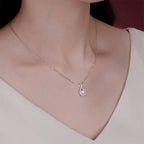 925 Sterling Silver Teardrop-Shaped Natural Pearl Necklace