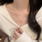 925 Sterling Silver Vintage Pink Oil-Dotted Necklace