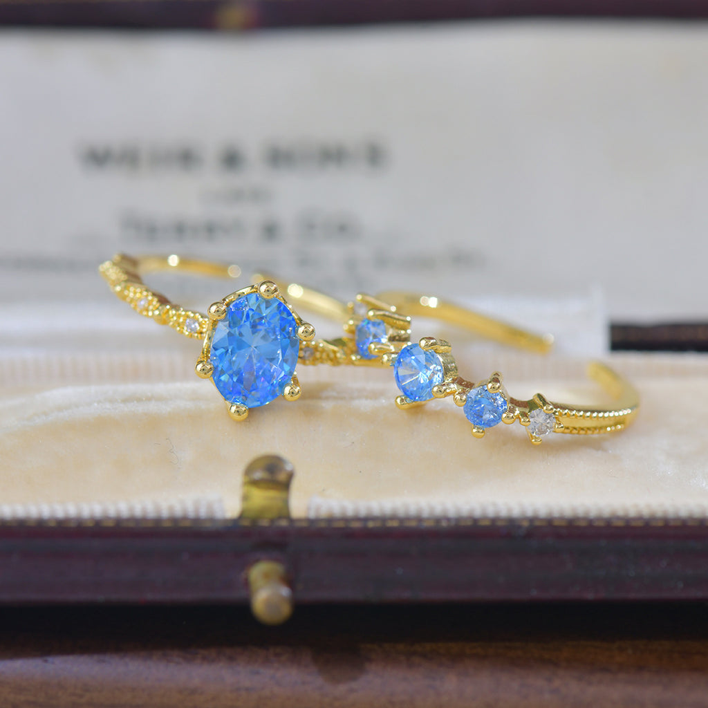 Luxury Ocean-grade Zircon Super Sparkling Exquisite Copper Alloy Ring