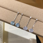 925 Sterling Silver Rose-Cut Colored Zircon Earrings