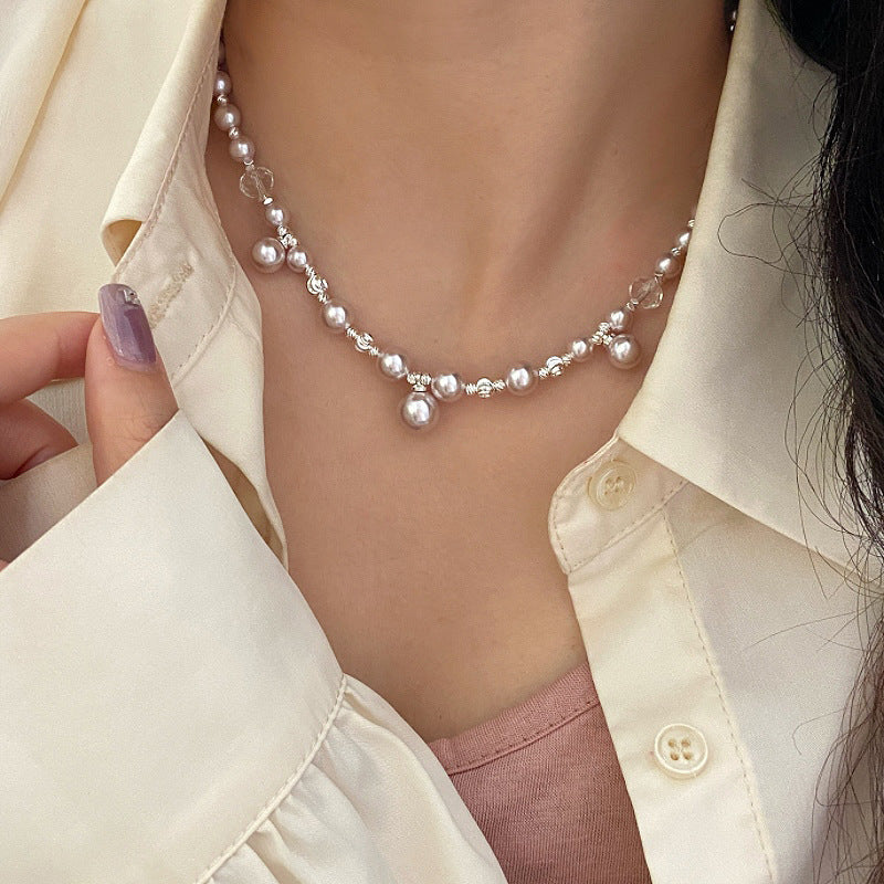 Manta Rose Pearl Necklace and Copper Alloy Bracelet