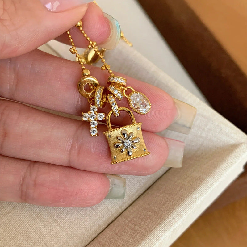 High-end cross clasp copper alloy necklace