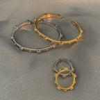 Brushed Zircon Bracelet Set