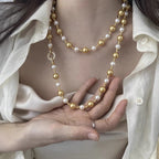 Mixed-color glass pearl zircon copper alloy set