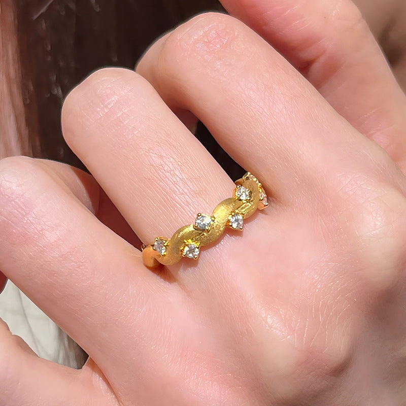 Sparkling Galaxy Diamond Copper Alloy Ring