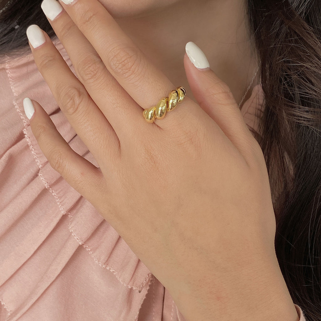 925 Sterling Silver Twisted Hairstyle Ring