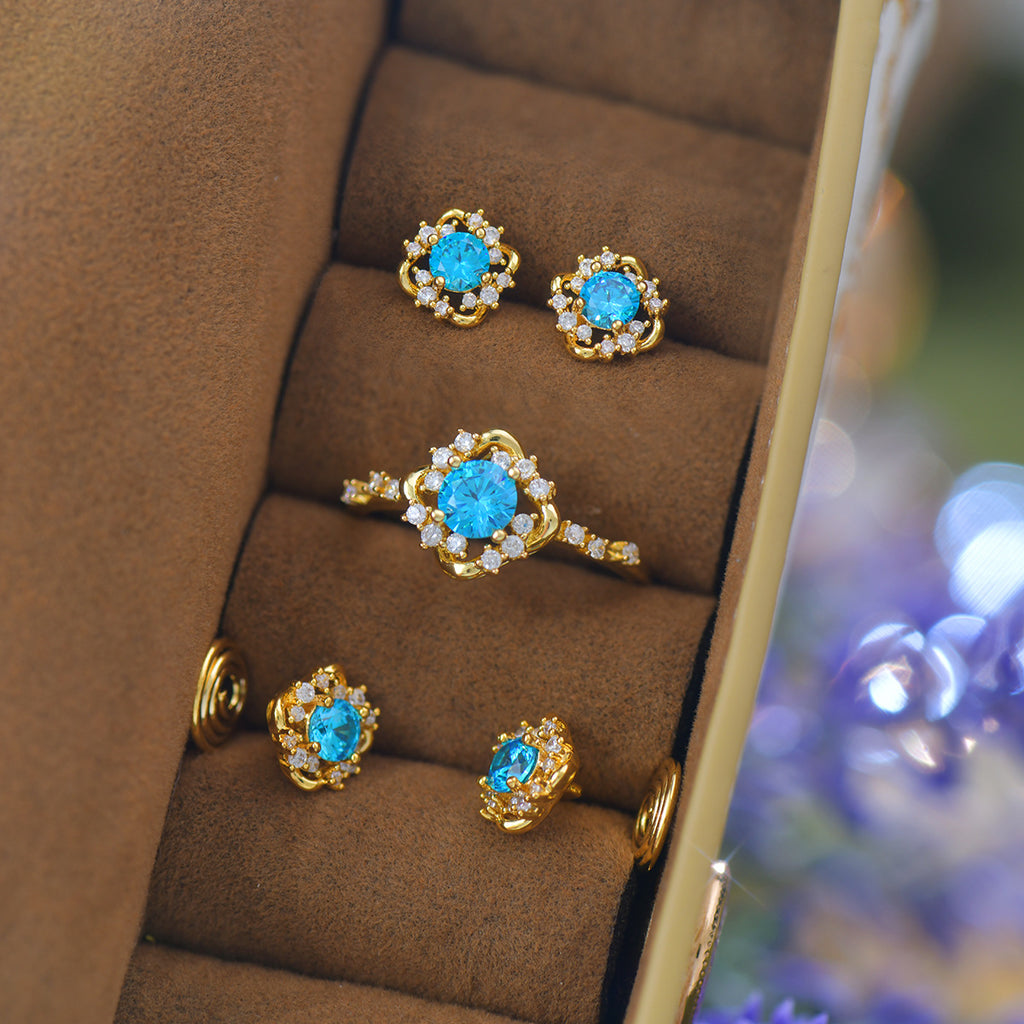 French-style luxury Hailan zircon mini niche copper alloy stud earrings