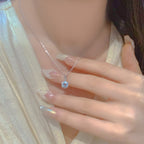 Mint Mambo Luxury French Necklace Set - Lake Blue Copper Alloy