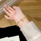 925 Sterling Silver Gourd Natural Yellow Crystal Bracelet