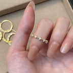 925 Sterling Silver Exquisite and High-End Stacked Diamond Ring