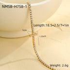 Cross-shaped diamond-encrusted stainless steel bracelet that won't fade.