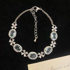 Topaz Sky Blue Zircon Copper Alloy Bracelet