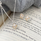 925 Sterling Silver Irregular Natural Pearl Stud Earrings