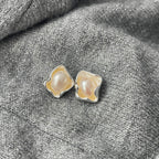 925 Sterling Silver Irregular Natural Pearl Stud Earrings
