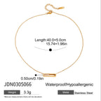 Stacked rhinestone cross stainless steel clavicle chain, colorfast and luxurious