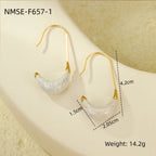 C-shaped stainless steel teardrop earrings in 18K gold that won't fade.