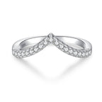 925 Sterling Silver High Carbon Diamond Full Diamond Stackable Ring