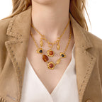 Luxury-featured stainless steel resin sweater chain