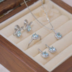 Mint Mambo Luxury French Necklace Set - Lake Blue Copper Alloy