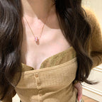 Rose Manor Pink Diamond Copper Alloy Necklace