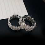 Fully sparkling zircon copper alloy open ring