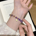 925 Sterling Silver Gourd Natural Amethyst Bracelet