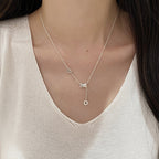 925 Sterling Silver Honeycomb Slim Waist Fish Scale Tassel Necklace