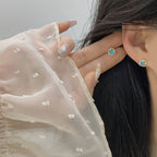 French-style luxury Hailan zircon mini niche copper alloy stud earrings