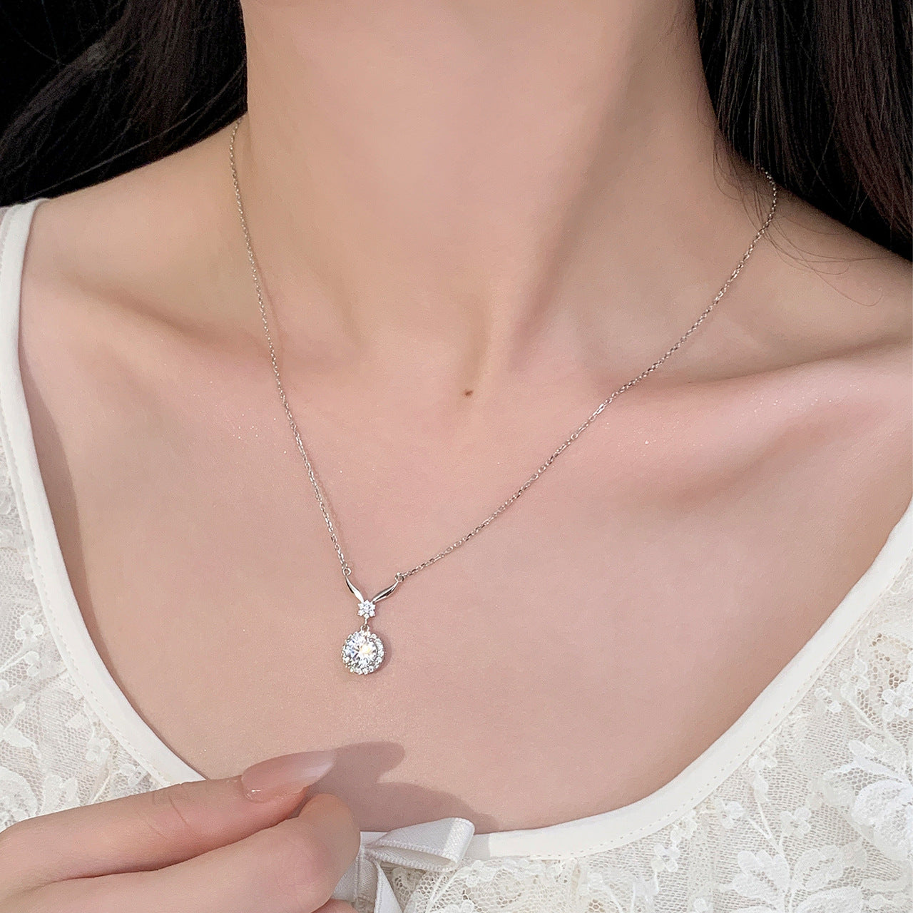 925 Sterling Silver Zirconia High-Quality Luxury Necklace